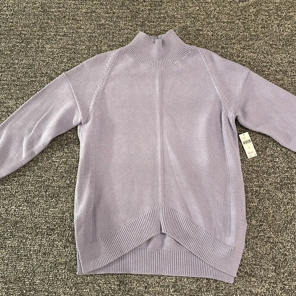 NWT Anthropologie Maeve Mock Neck Lavender Sweater Sz M - Image 5