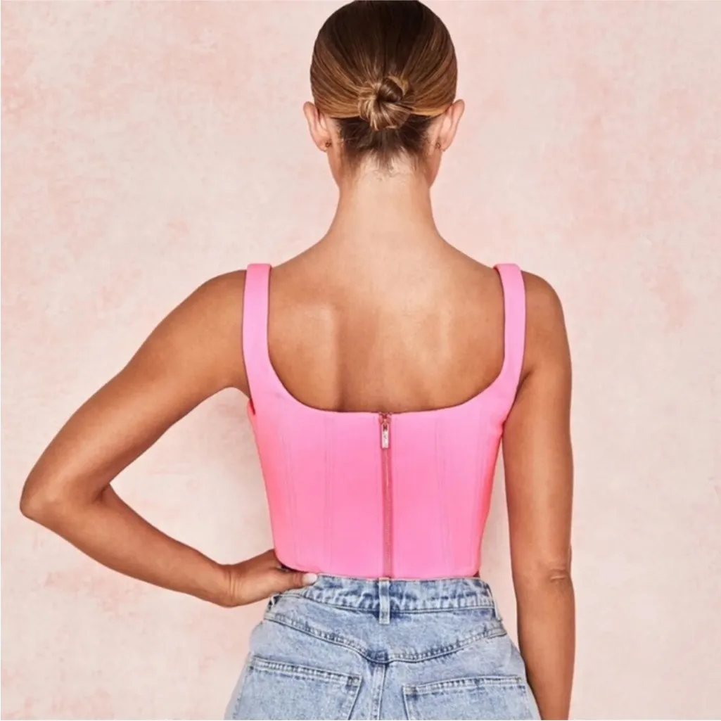 HOUSE OF CB XS D-DD‎ Frangelica’ Pepto Pink Corset Bustier Sexy  Top NWOT - Image 8