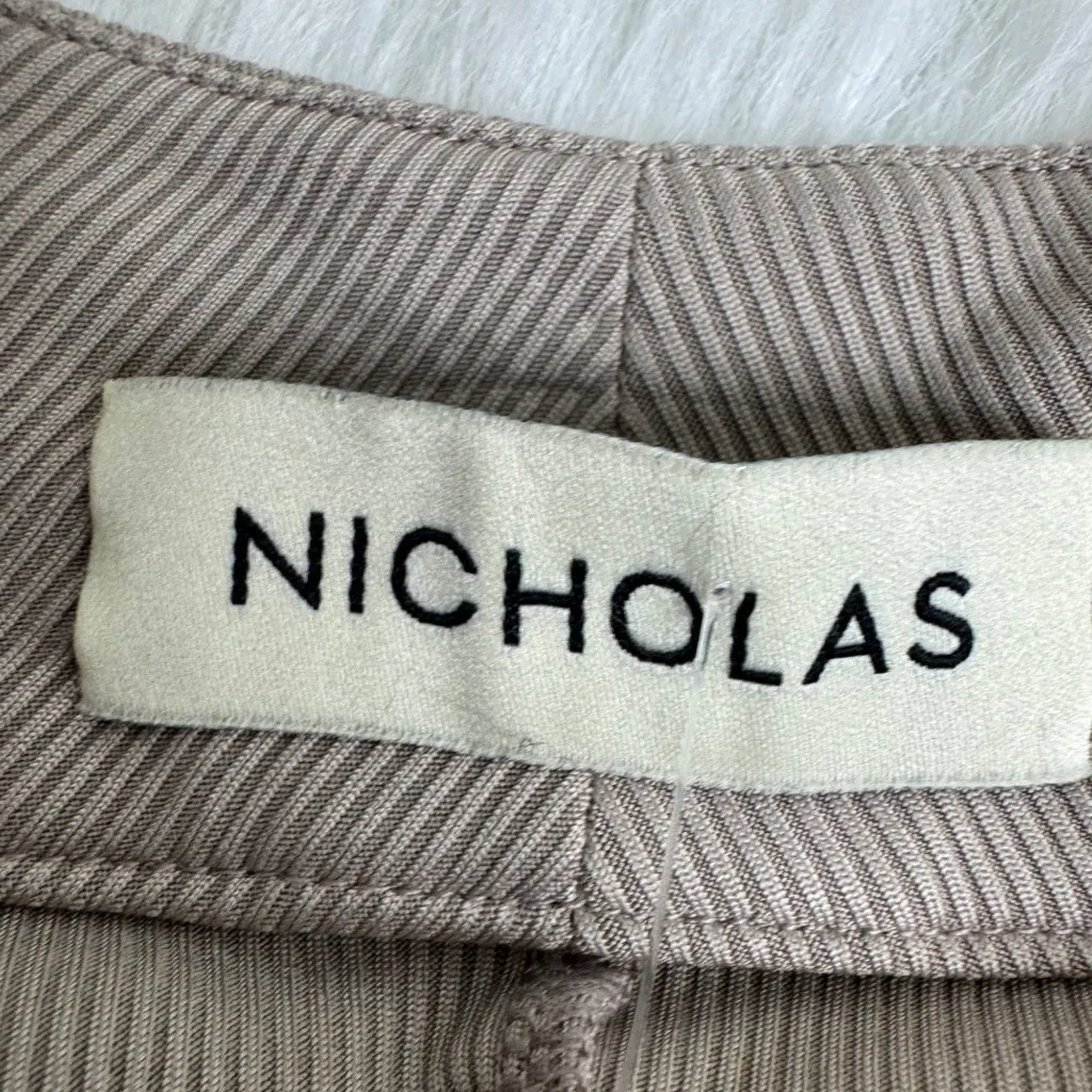 WMNS Nicholas Paola Zipper Front Ribbed Jumpsuit Unitard One Piece Sz XS Beige - Image 7