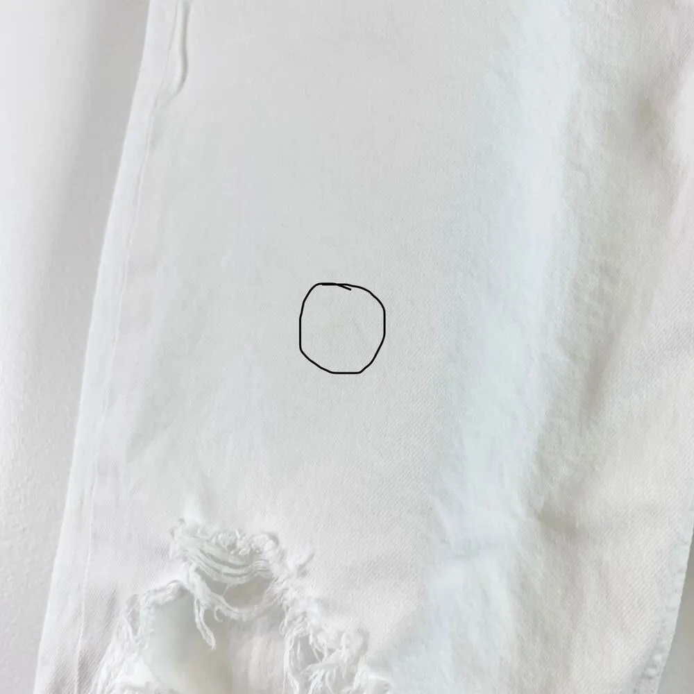 AGOLDE 90's Mid Rise Loose Fit Straight Leg Distressed Denim Jean White Vanish - Image 10