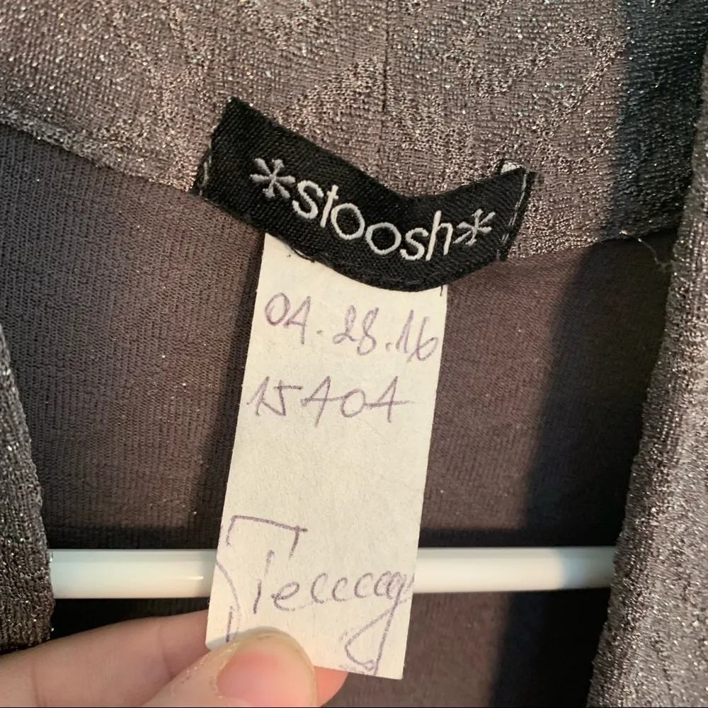 Stoosh Open Longline Blazer Purple Gray Sparkle - Image 6