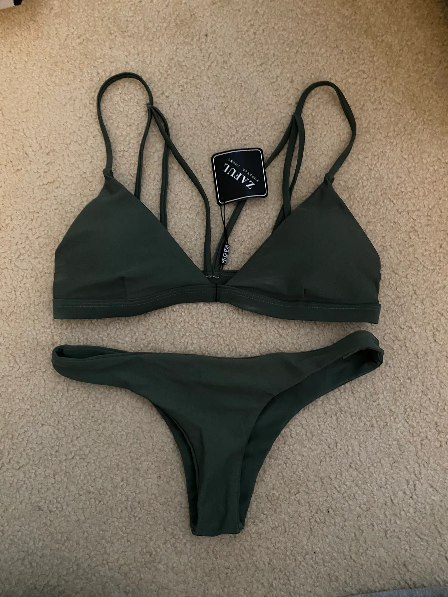 Green Scrappy Bikini Set Size M - Image 4