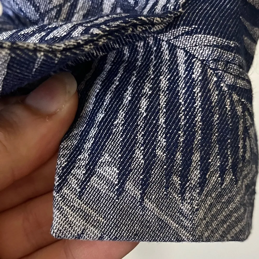 Anthropologie Cartonnier Navy Fern Brocade Smart Suit Jacket Womens Size 10 Blue - Image 15