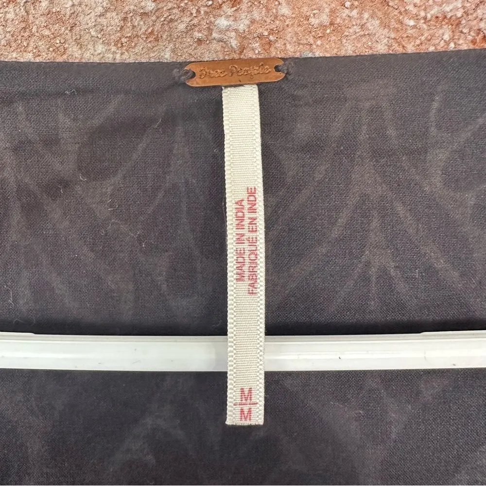 Free People Gia Mini Dress Flare Long Sleeves Geometric Women’s Medium Black - Image 6