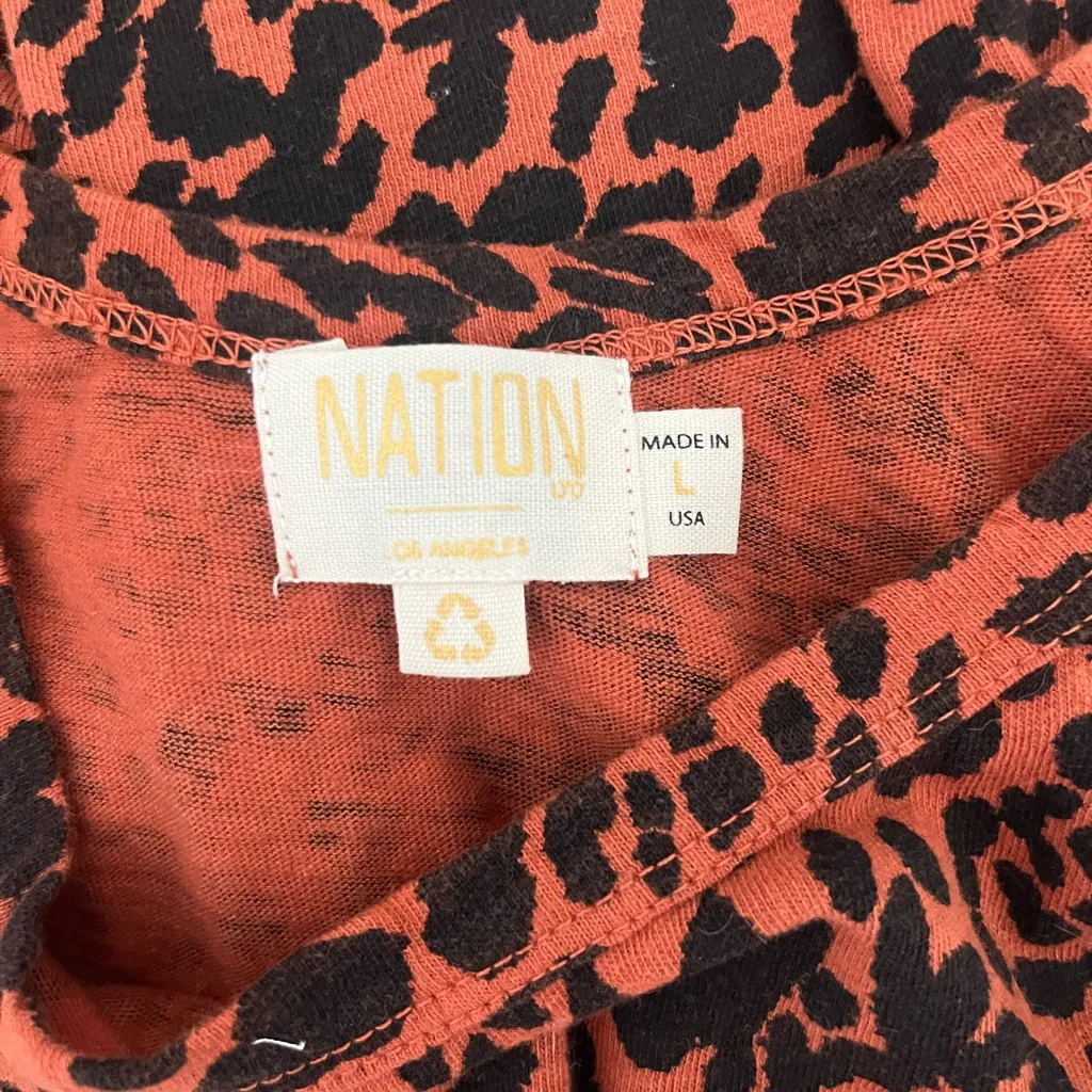 Nation LTD Birkin Cheetah Print Cotton Tank Top Size Large - Image 3