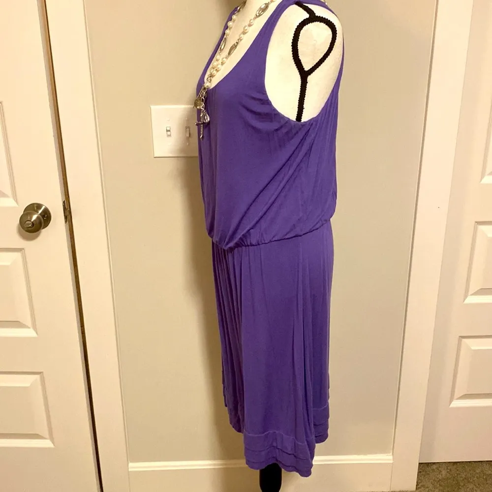 Gap|| Purple tank t-shirt dress with layered design on  bottom - Image 5
