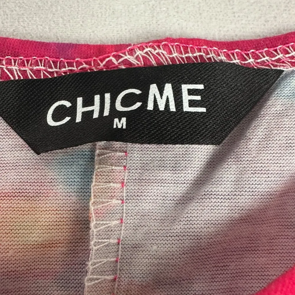 ChicMe Womens Sleeveless Floral Dress With Front Zipper Size Medium - Image 3