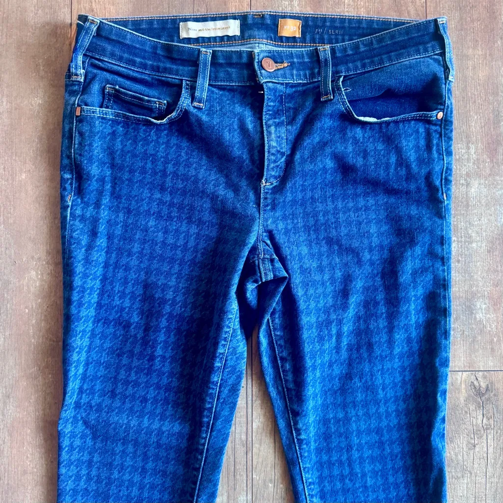 Anthropologie Pilcro and the Letterpress Houndstooth Mid-Rise Skinny Jean Sz 32 - Image 3