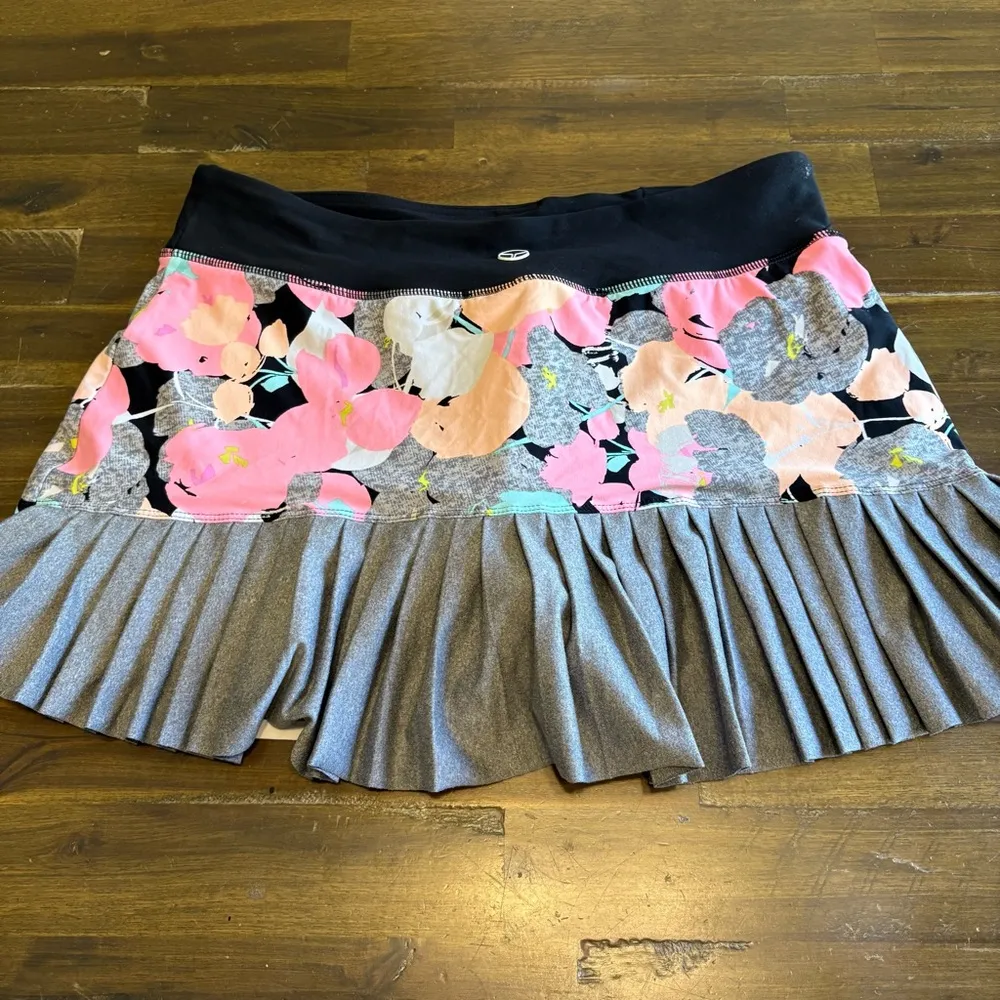 Trina Turk Recreation Skirt Skort Multicolor & Black Tennis Pleated XL Floral - Image 6