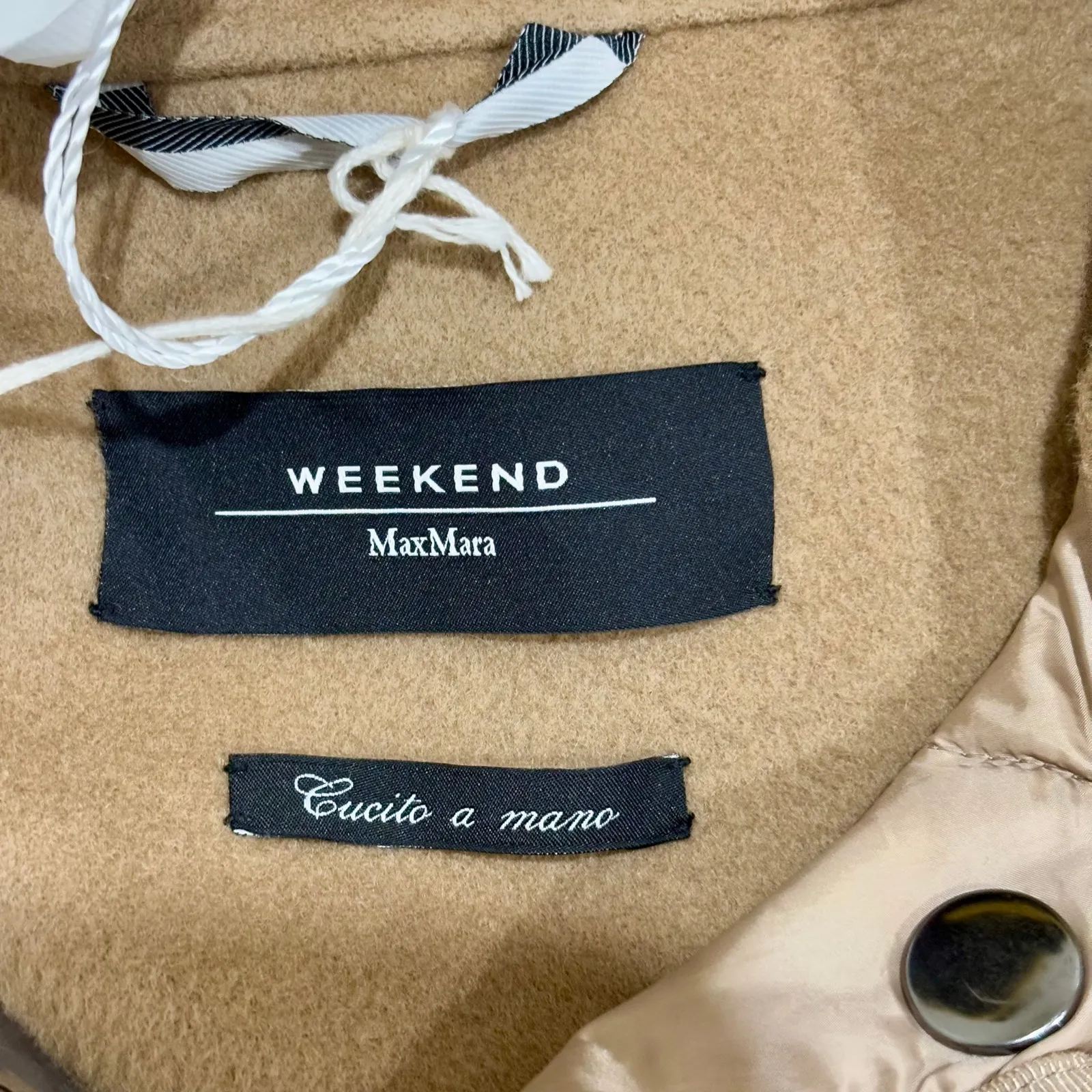 NWT Max Mara Weekend Size 12 Tan Wool Mixed Media Quilted Paprica Jacket $1025 - Image 6