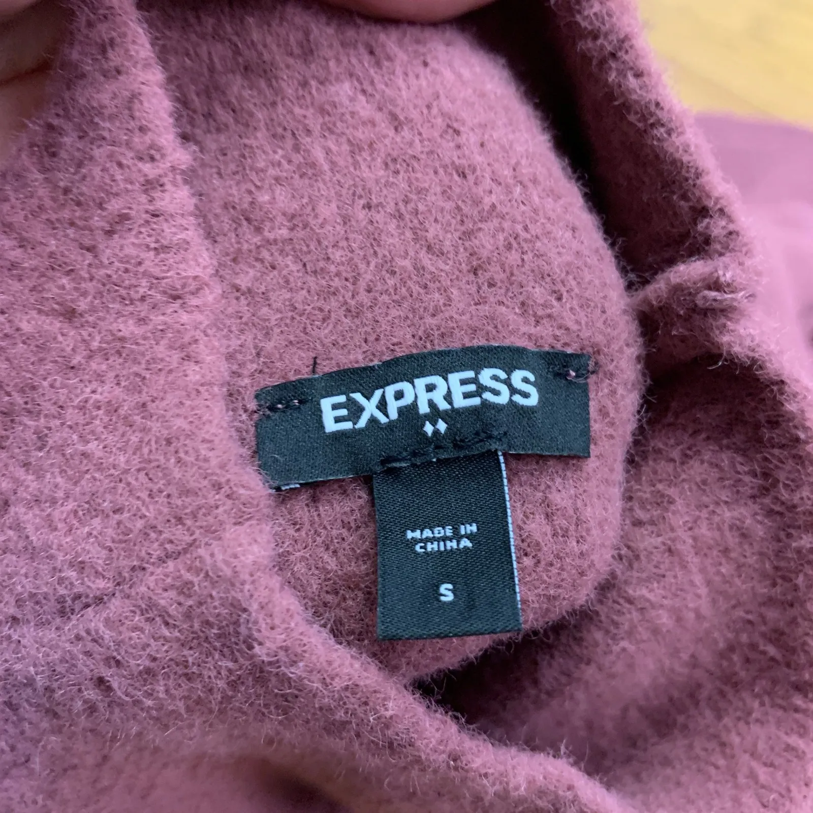 Express Mock Neck Sweater Womens Size Small Long Sleeve‎ Pullover Knit Top Mauve - Image 4