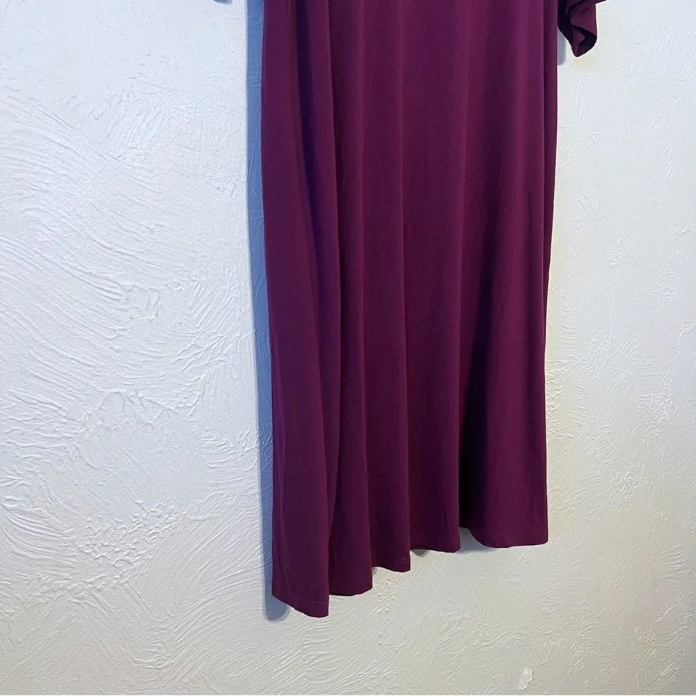 Eileen Fisher Women Wine Berry Jersey Swing Dress sz S - Image 6