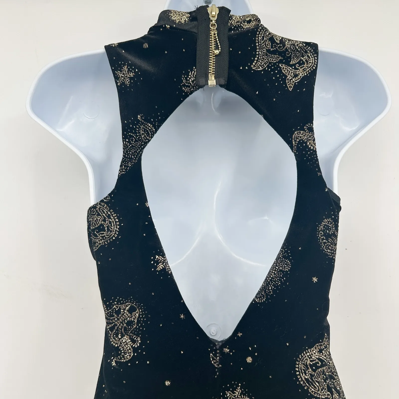 Ecote UO Womens Black Velvet Celestial Moon Sun Stars Zodiac Print Dress Size S - Image 8