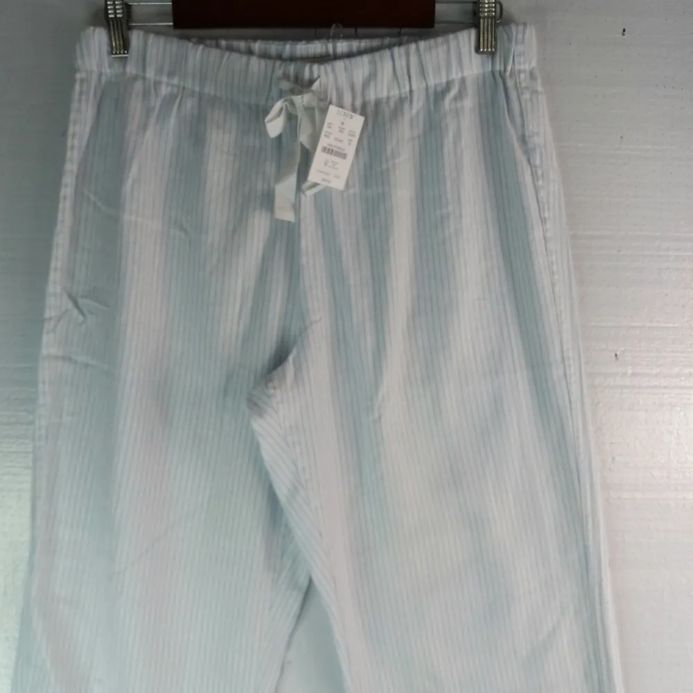 J. Crew M Subtle Soft Striped Flannel Pajama Pants in Blue White - Image 6