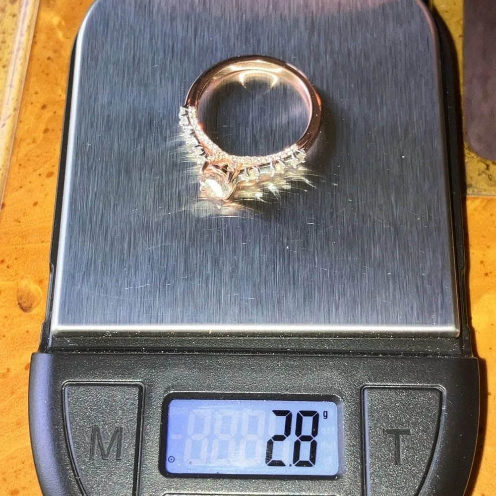 Natural Morganite Moissanite Sterling Silver Ring Size 8 Pink - Image 8