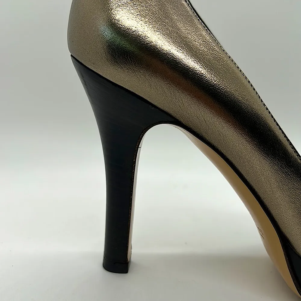 Gucci Authentic Gorgeous Metallic Nappa Silk Block Heel Shoes **Size 7** - Image 5