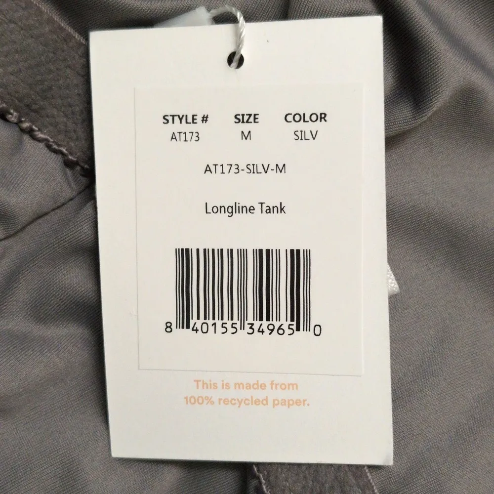 Andie Longline Tank Silver Swimwear Bathing Suit Tankini Bikini Shimmer Sz M New - Image 8