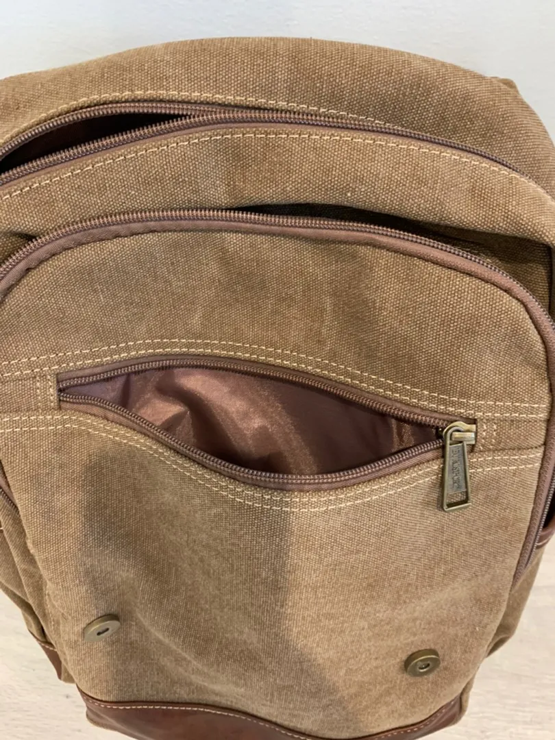 EuroSport Canvas Backpack Brown - Image 8