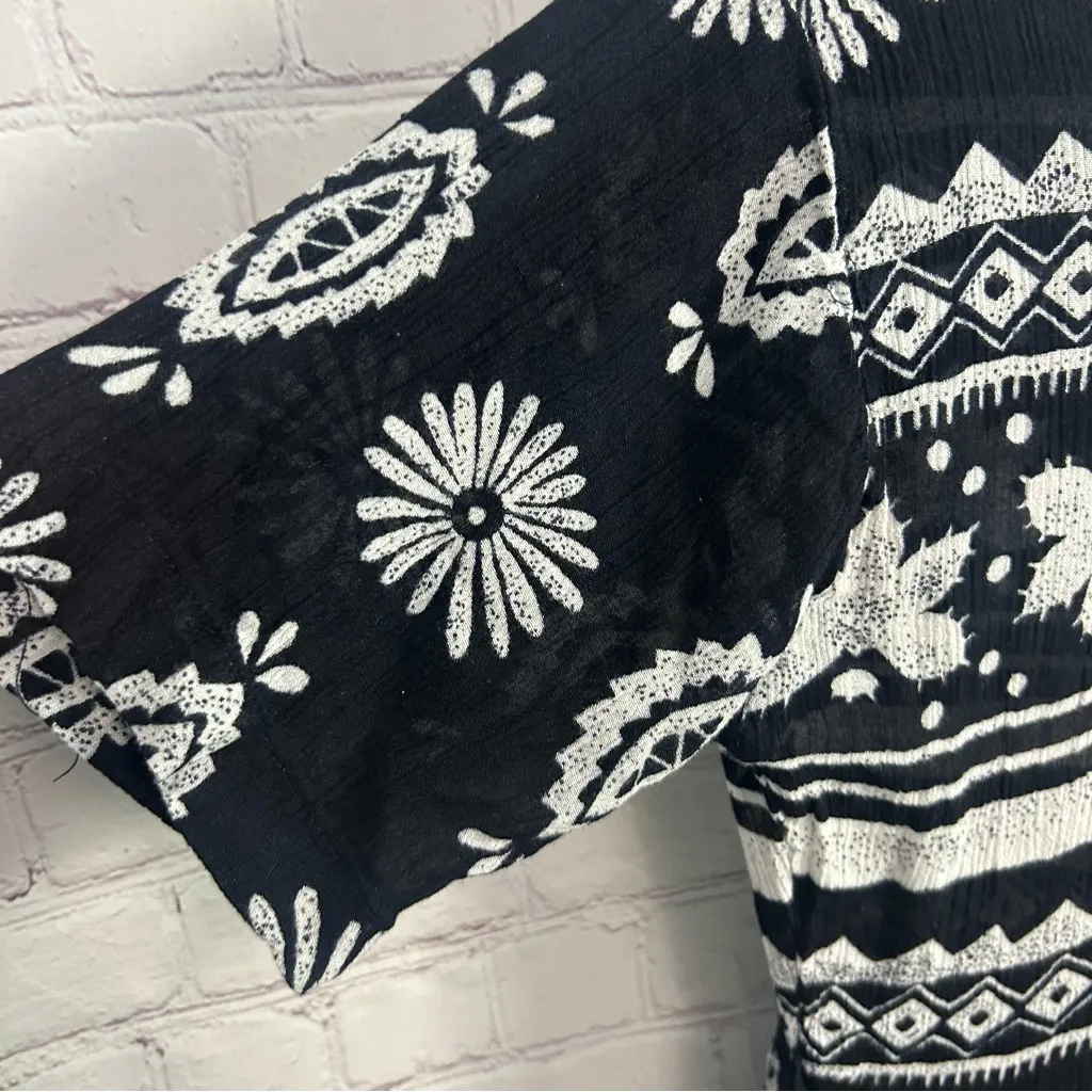 Exclusif by Whispers artsy geo printed 90s y2k rayon midi dress Medium funky White - Image 8