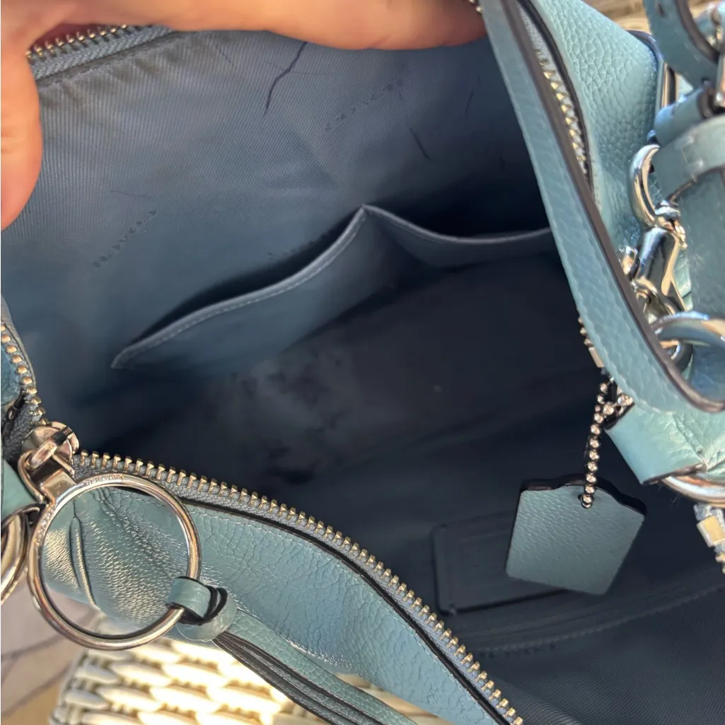 Coach Leather Sutton Hobo Shoulder Bag blue boho timeless versatile classic chic - Image 8