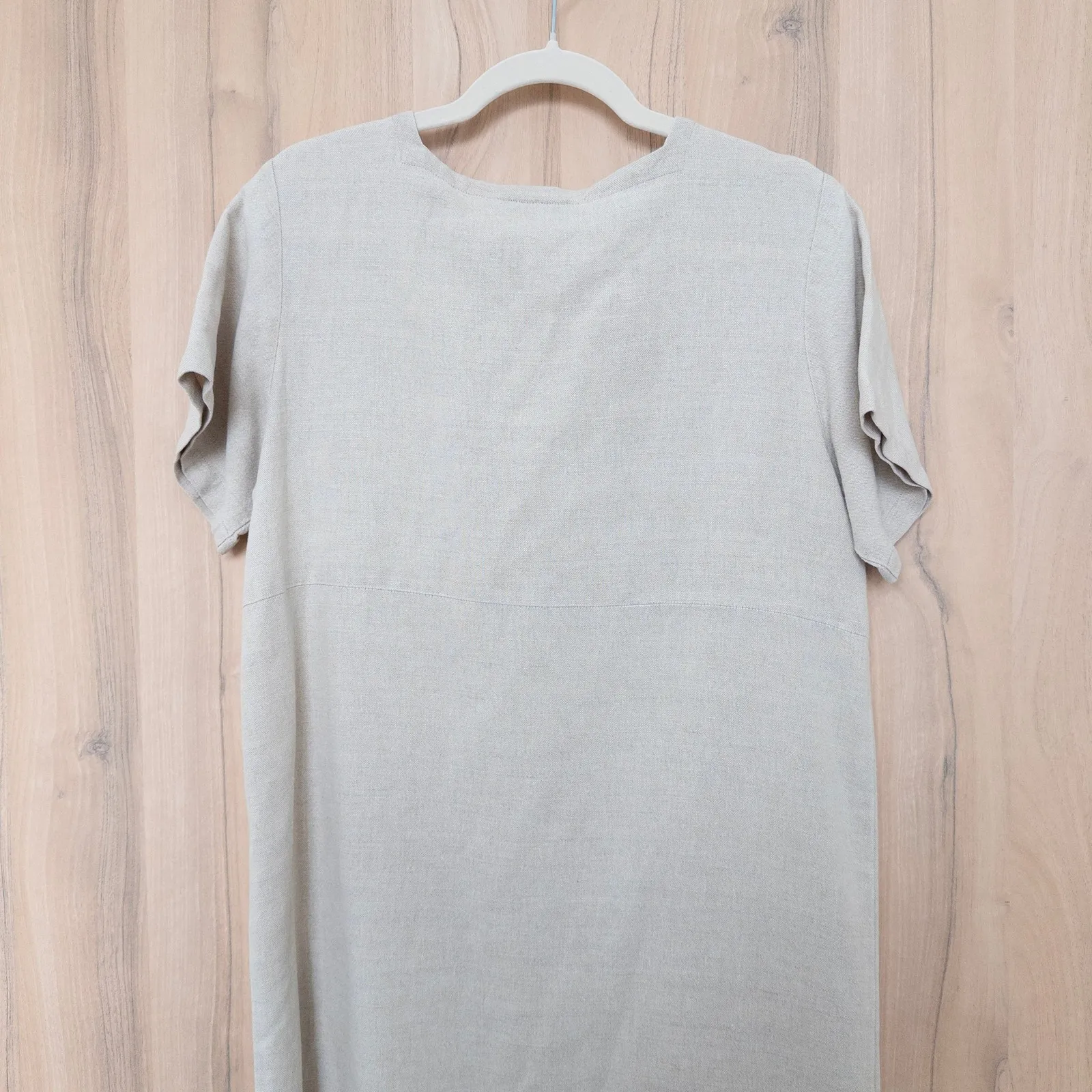 J.Jill Linen Maxi Dress Size M Beige Minimalist Quiet Luxury Coastal Classic Tan Size M - Image 7