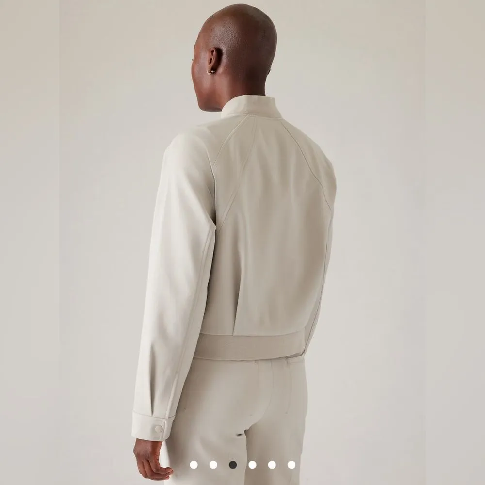 ATHLETA Endless Bomber Jacket Abalone Grey Size Large NWOT - Image 9