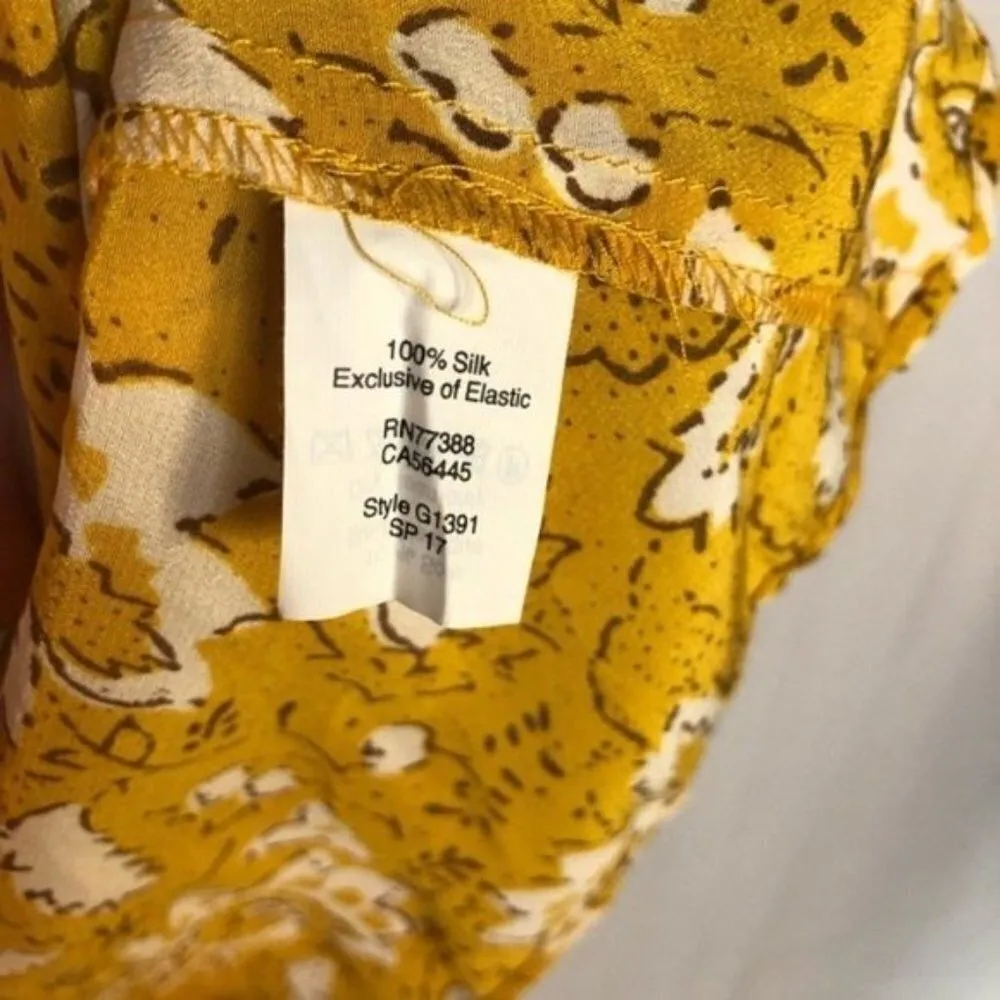Madewell Silk One-Shoulder Ruffle Top in Yellow Assam Floral S - Image 11