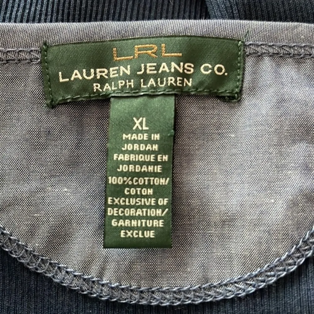 LRL Lauren Jeans Ralph Lauren Blue 3/4 Sleeve Blouse XL EUC #6254 - Image 2