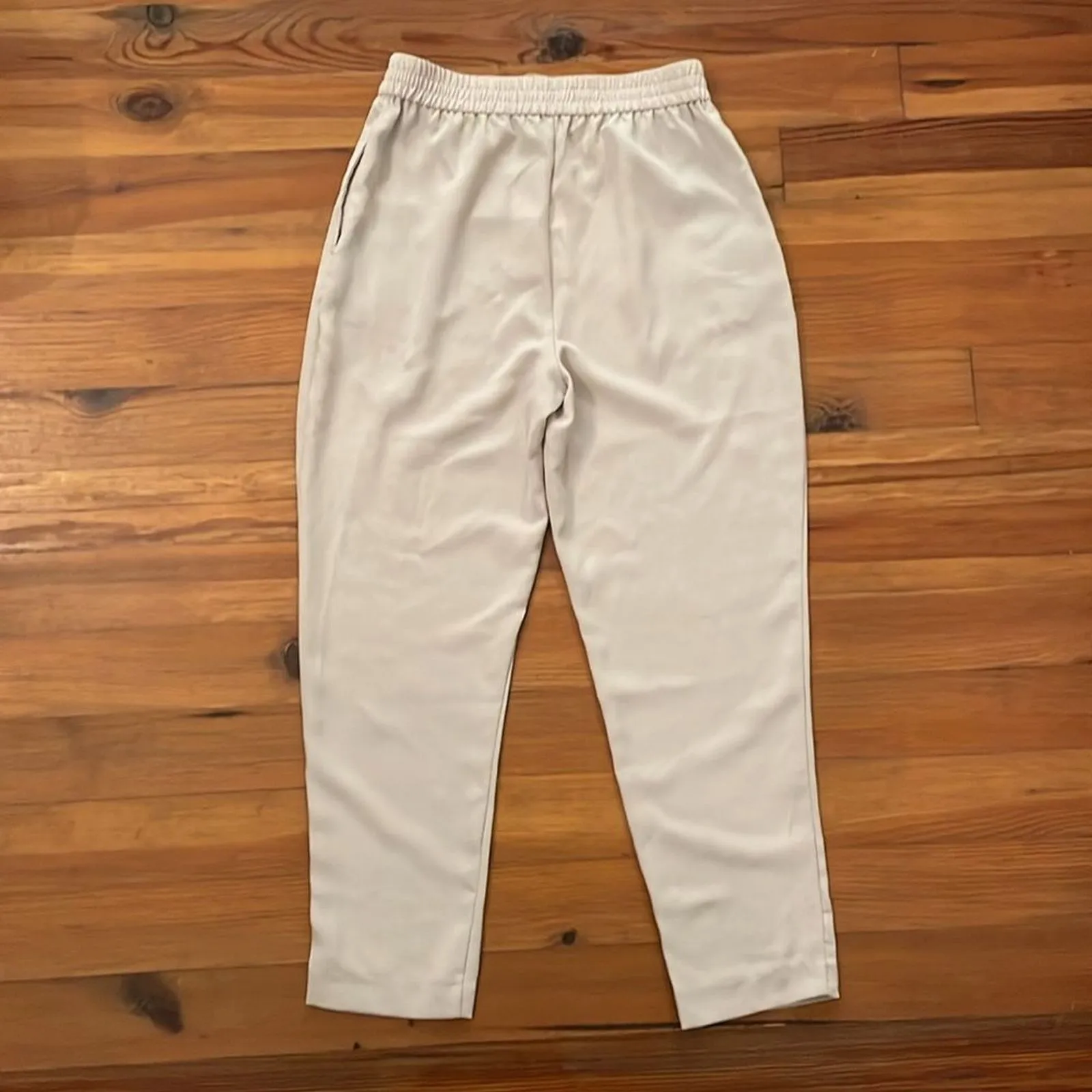 Zara Beige Flowy Ankle Pants Womens Size Extra Small NEW - Image 4