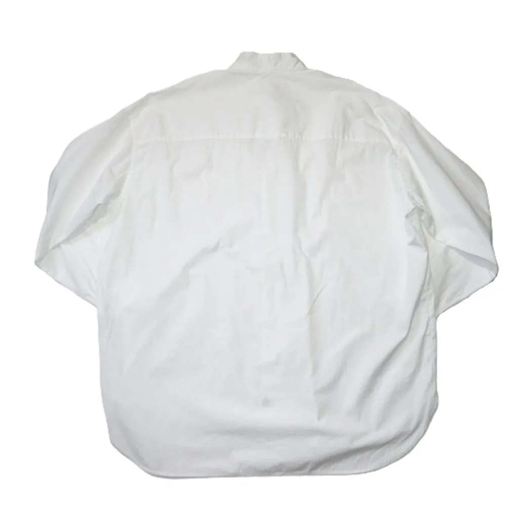 Frank & Eileen Victoria in White Cotton Button Down Italian Tuxedo Shirt S - Image 8