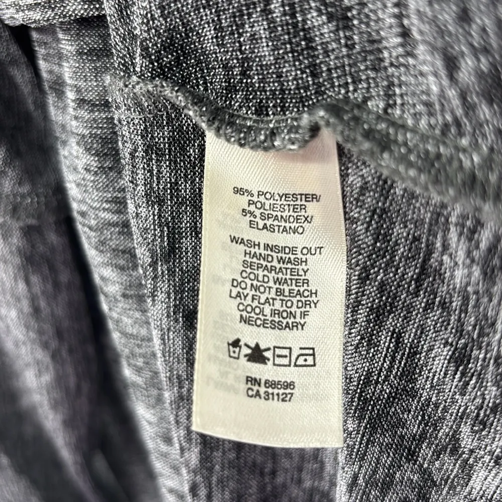 DKNY Jeans Long Sleeve Asymmetrical Hem Asymmetric Zip Shirt Women’s Size Small Gray - Image 3