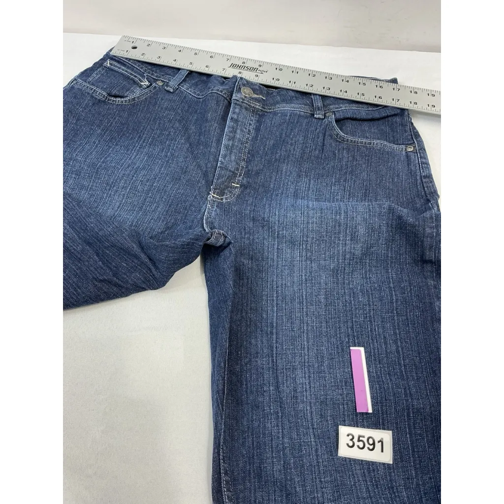 Womans Lee Riders 18 M Stretch Straight Stretch Blue Jeans - Image 5