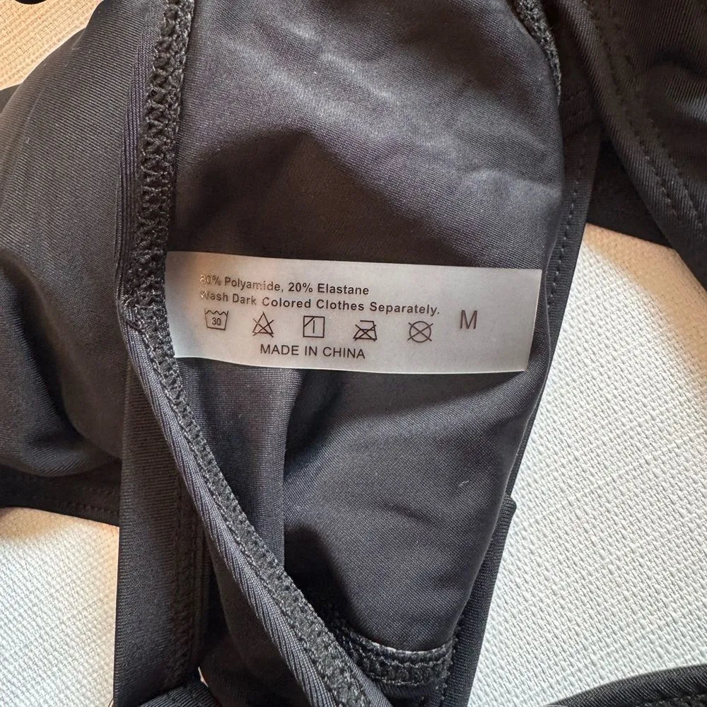 Kaei&Shi One Piece Swimsuit Women Cut Out Criss Cross Thong Monokini Black M Size M - Image 7