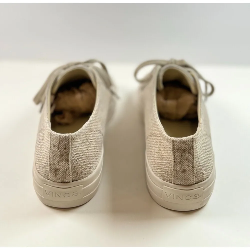 Vince Heaton Womens Shoes Brown Canvas Low Top Casual Sneakers Streetwear 7 M - Image 6