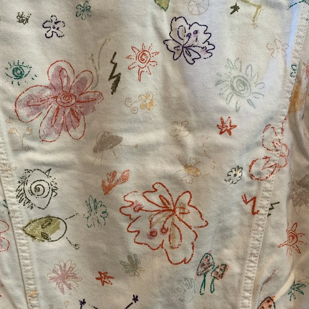 Levi's  oversized Doodle Denim Jacket (M) NWT🌸🛸👽⚡️🍄🌺 - Image 6