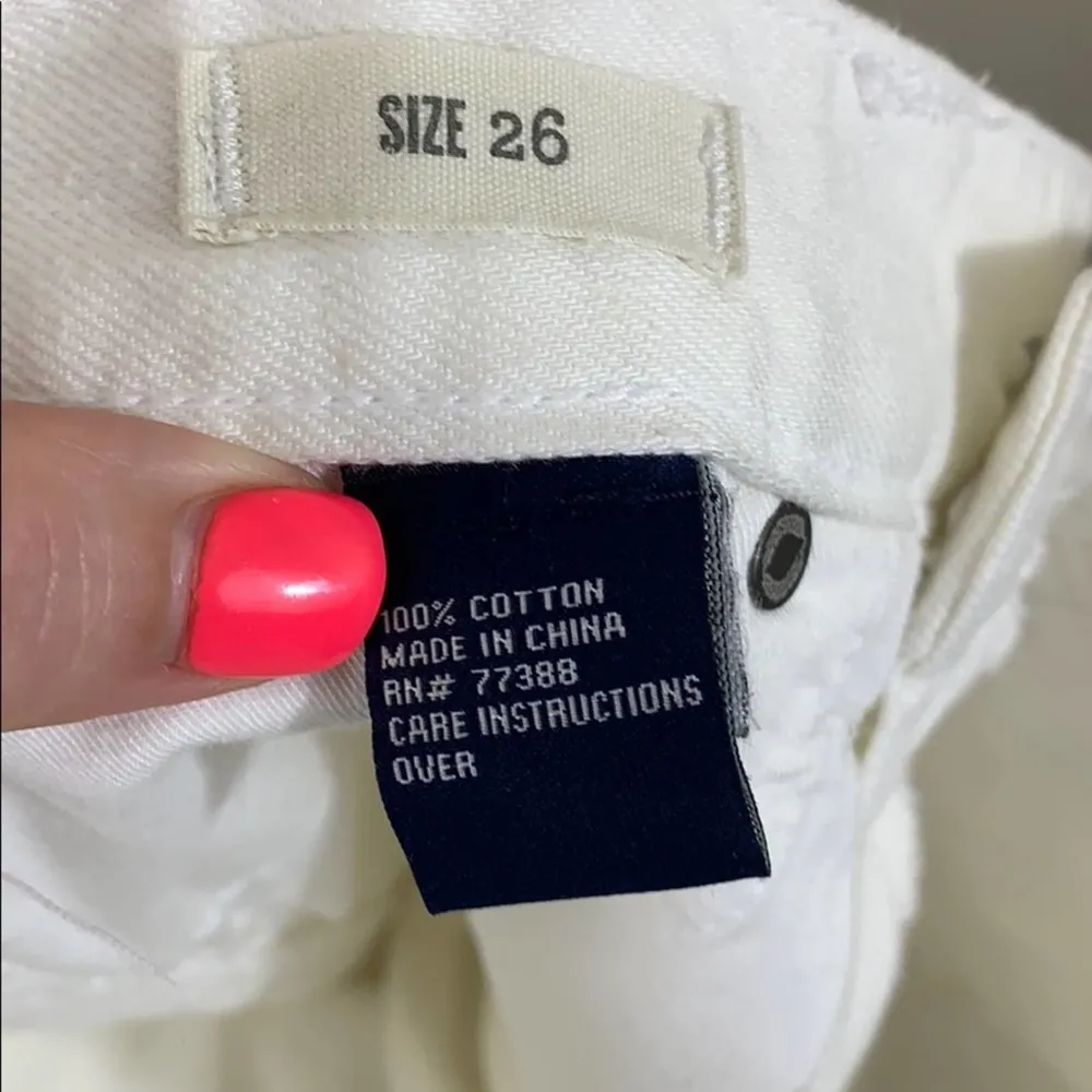 Madewell White Denim Cut-Off Jean Shorts Size 26 - Image 5