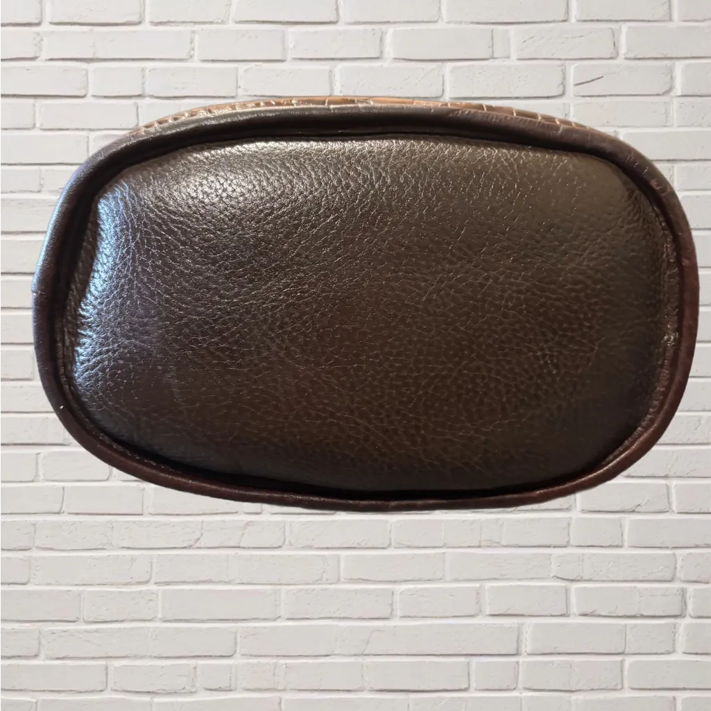 Brighton Brown Leather Braided Strap Hobo Bag Bali Collection Silver Heart - Image 3