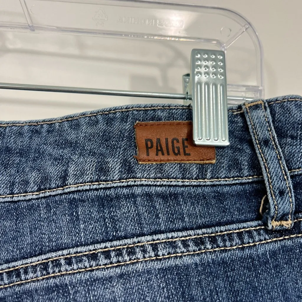 Paige Size 27 Blue Jimmy Jimmy Midrise Stretch Distressed Denim Jean Shorts - Image 7