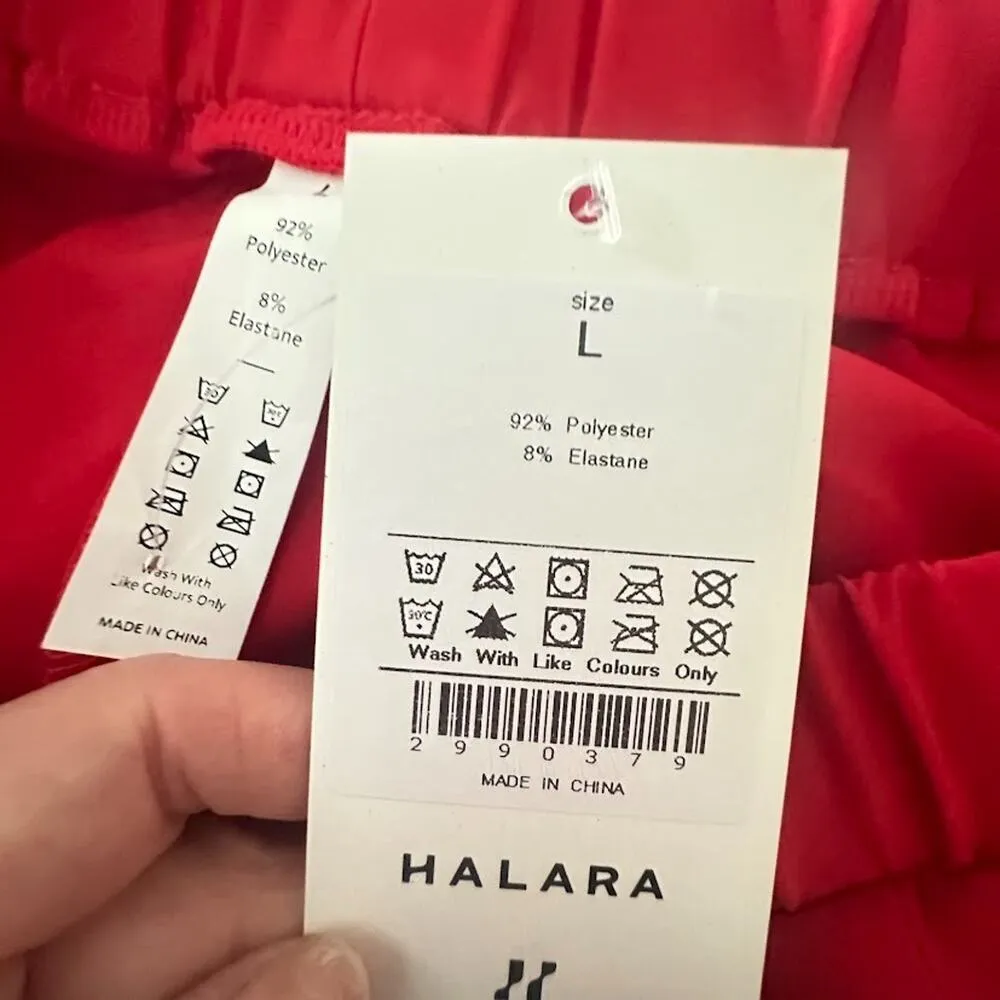 Halara Red Shorts Womens Large Drawstring 3" Pockets Athletic Active Running - Image 6