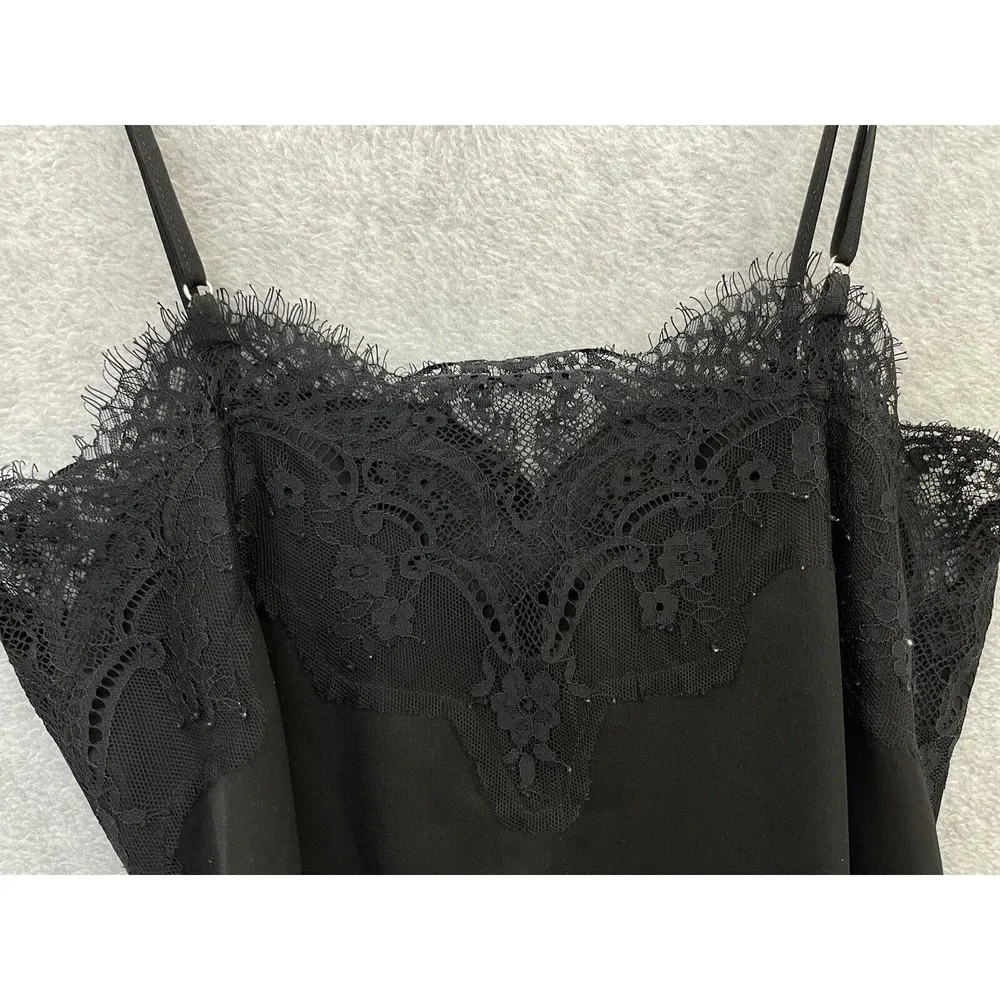 STORIA Women's Solid Black Nightie Lingerie Lace Sweetheart Neck Sleeveless Smal - Image 3