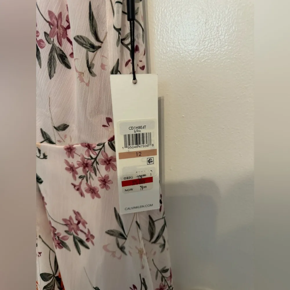 Calvin Klein New!  Pink Floral Maxi Dress Size 12 - Image 4