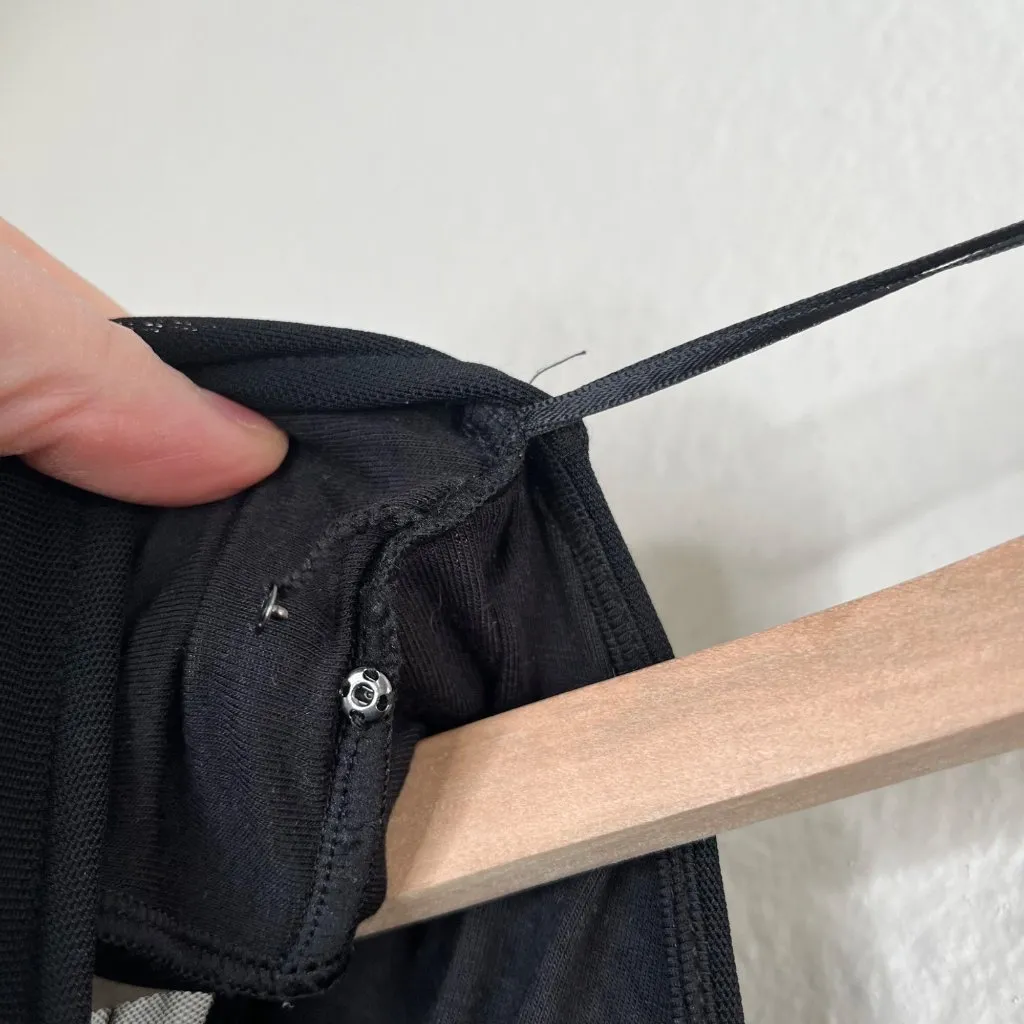 Anthropologie Black Sheer Mesh V-Neck Long Sleeve Mini Cocktail Dress Size Large - Image 8