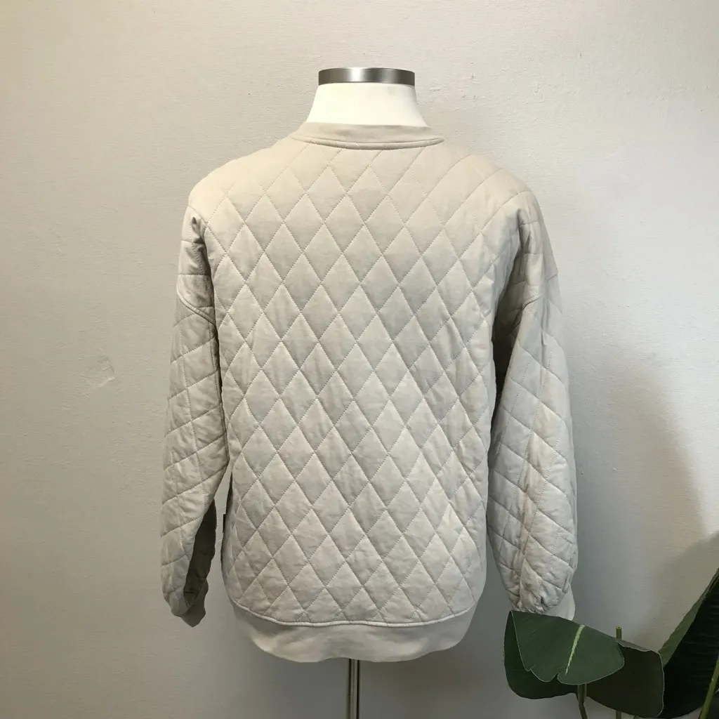 Disney Parks Star Wars Tan Mandalorian Grogu Quilted Sweatshirt - Image 2