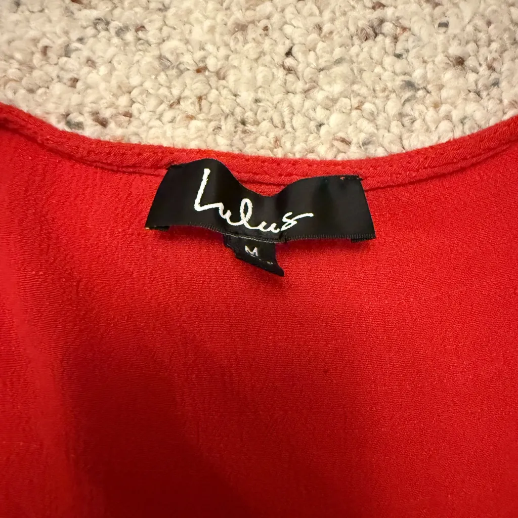 Lulu’s Kiss and Pastel Mini Wrap Dress Red Size M - Image 2