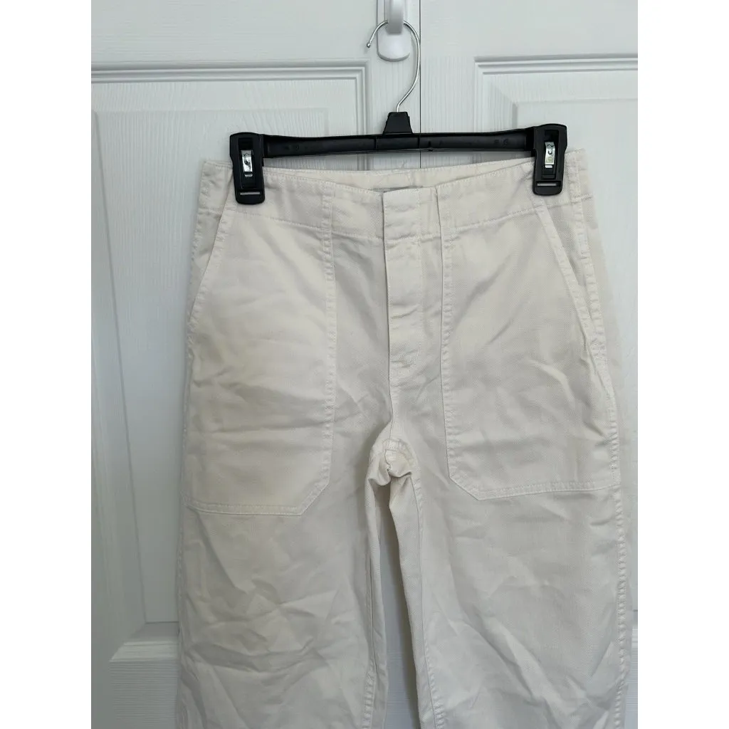Madewell The Tapered-Leg Utility Pants Lighthouse Ivory Size 24 NV175 - Image 8