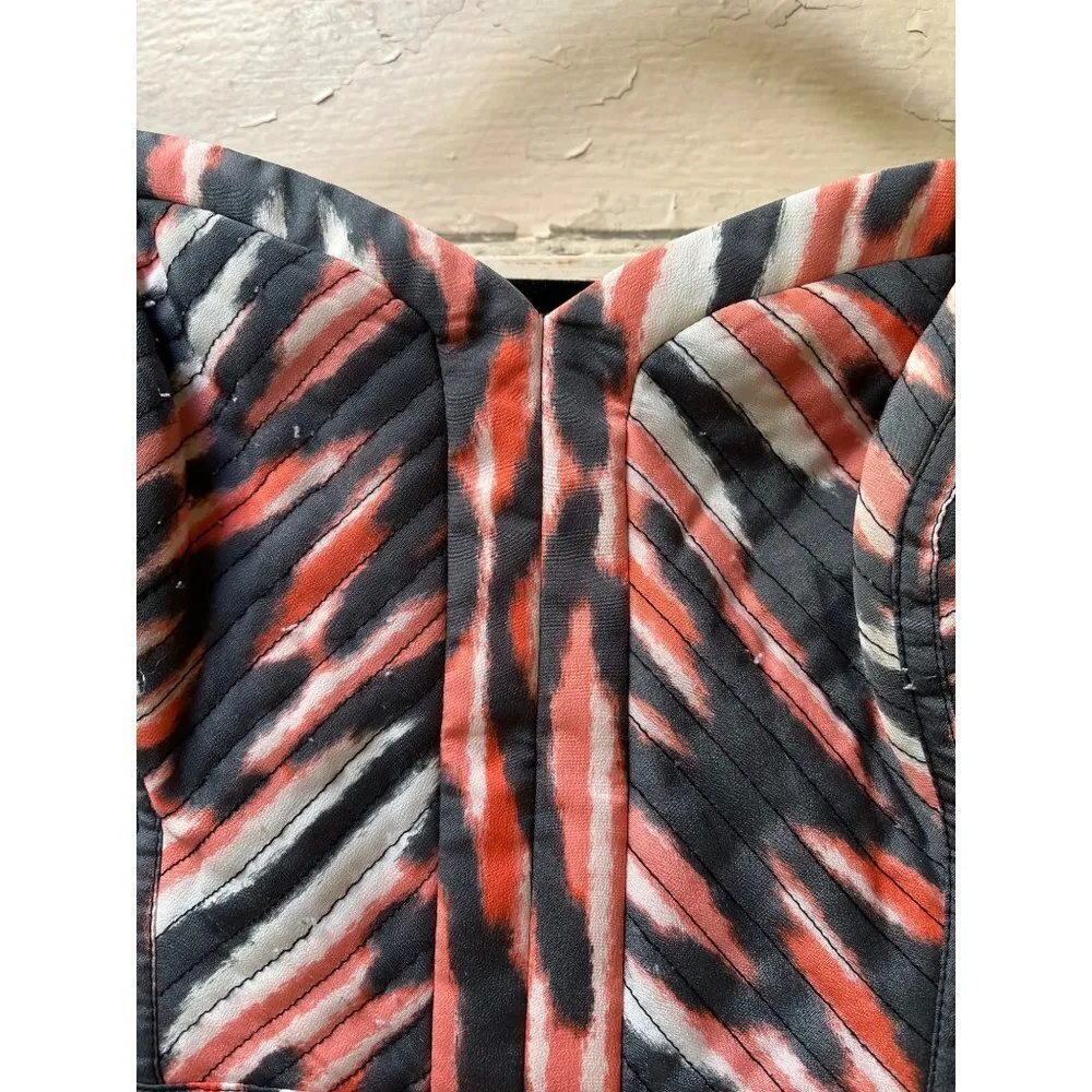 Guess sweetheart pink white grey swirls fit and flare strapless mini dress 2 - Image 9