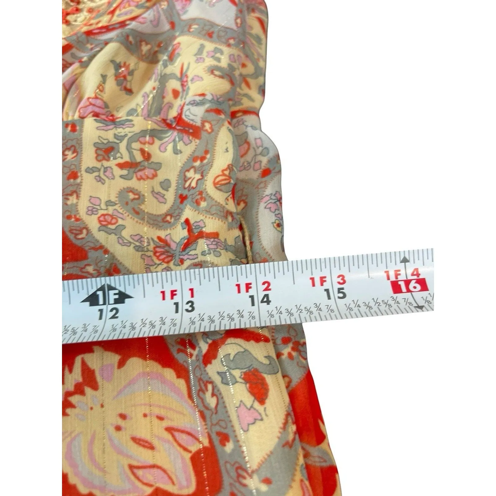Y2K Boho Jonathan Martin Studio Paisley Embellished Festival Midi Dress 8 Sheer - Image 9