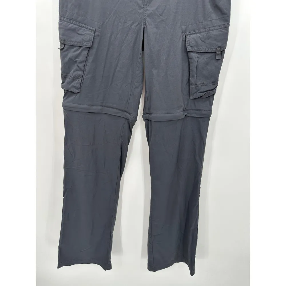 Prana Dark Grey Double Button Outdoor Zip Off Pants Women's Size 10 - Image 4