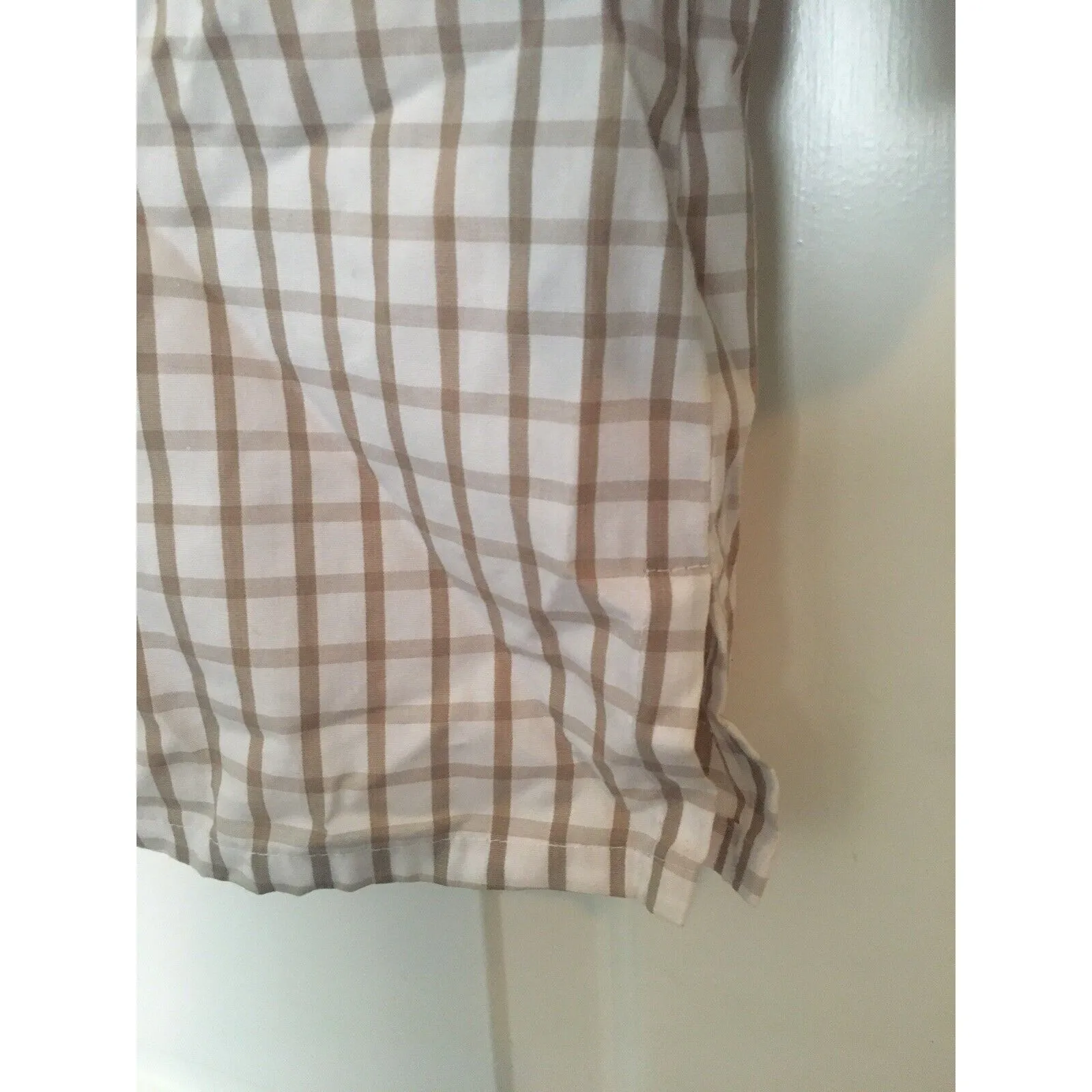 Allison Daley Women's Brown White Check Button Up Shirt 3/4 Sleeve Size 10 - Image 2