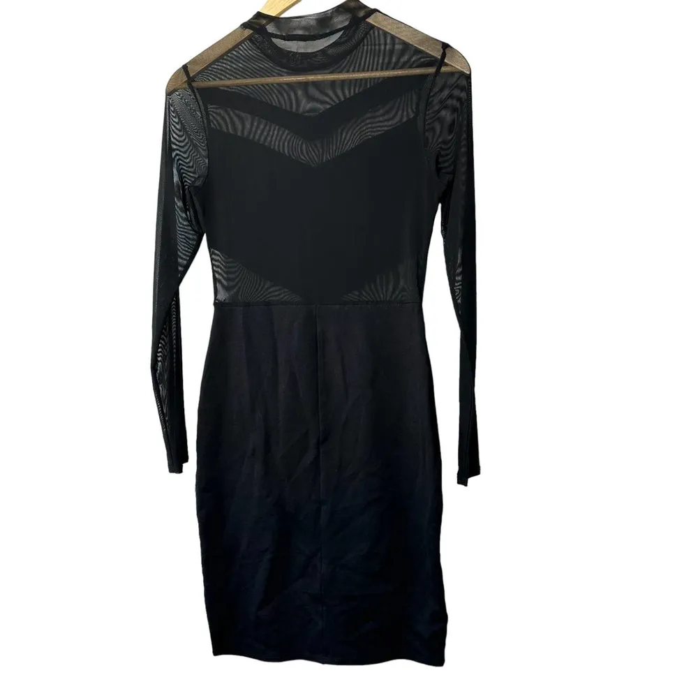 Charlotte Russe Black Bodycon Sheer Paneled Dress Junior's Size Small - Image 2